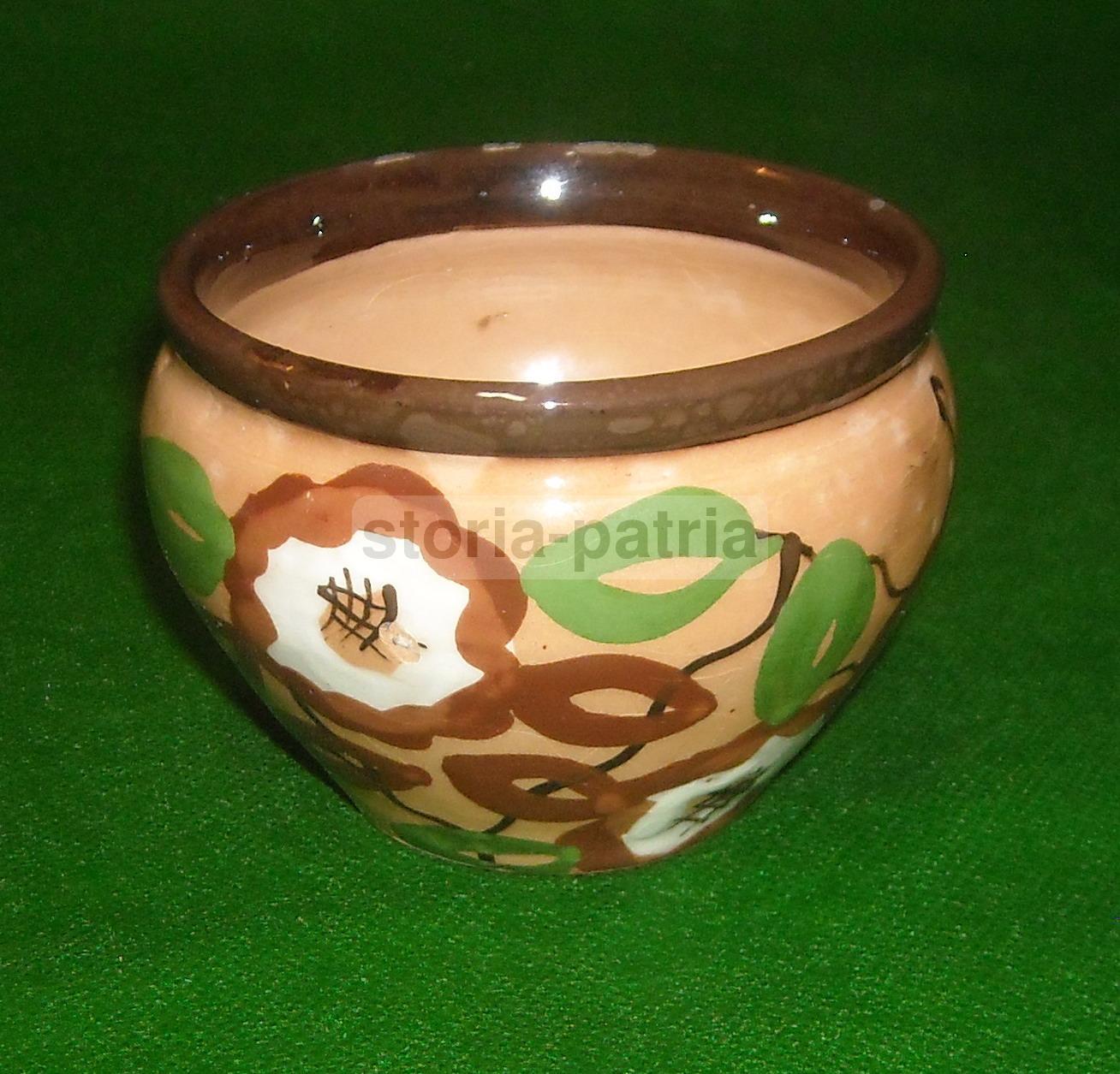 Vaso In Ceramica A Decoro Floreale Policromo, Circa 1930 1950