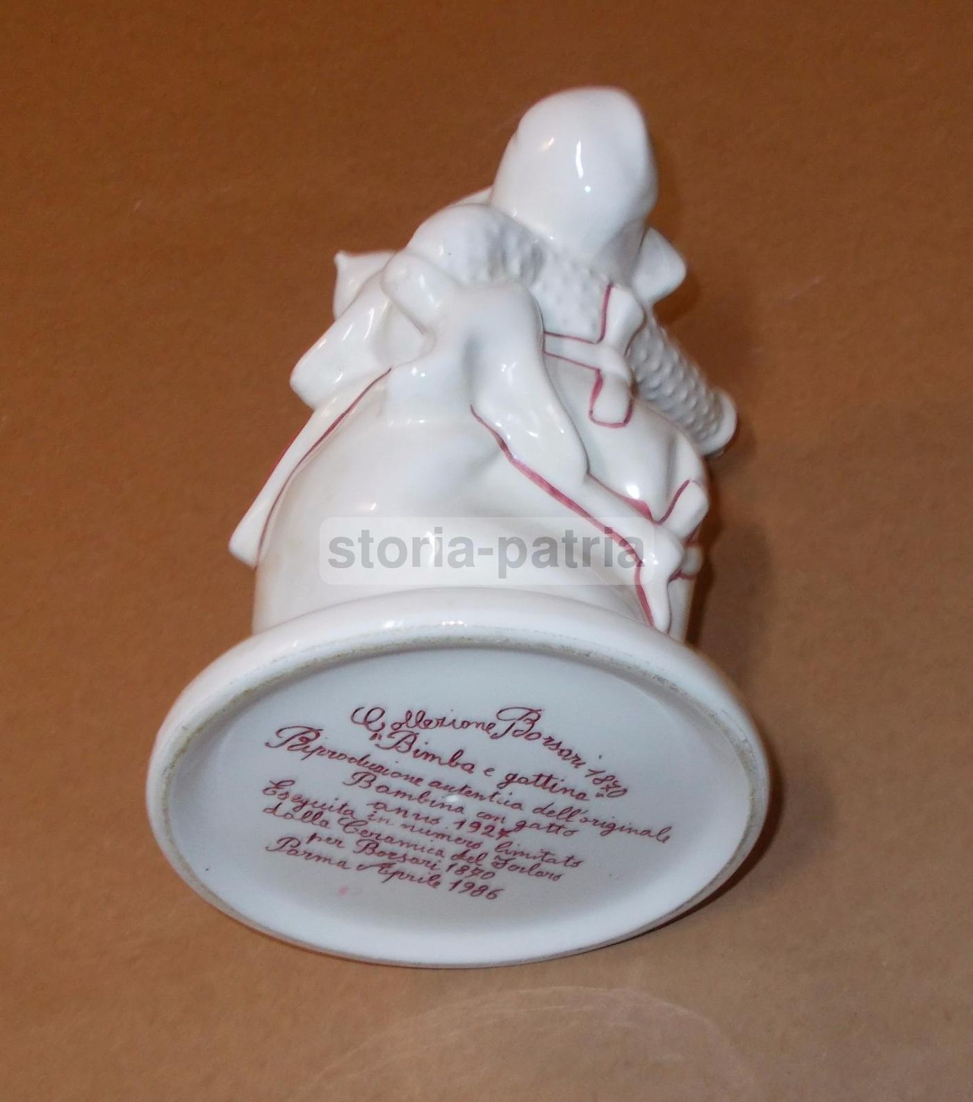 Ceramica Pubblicitaria Borsari 1986: Bambina Con Gatto, Parma