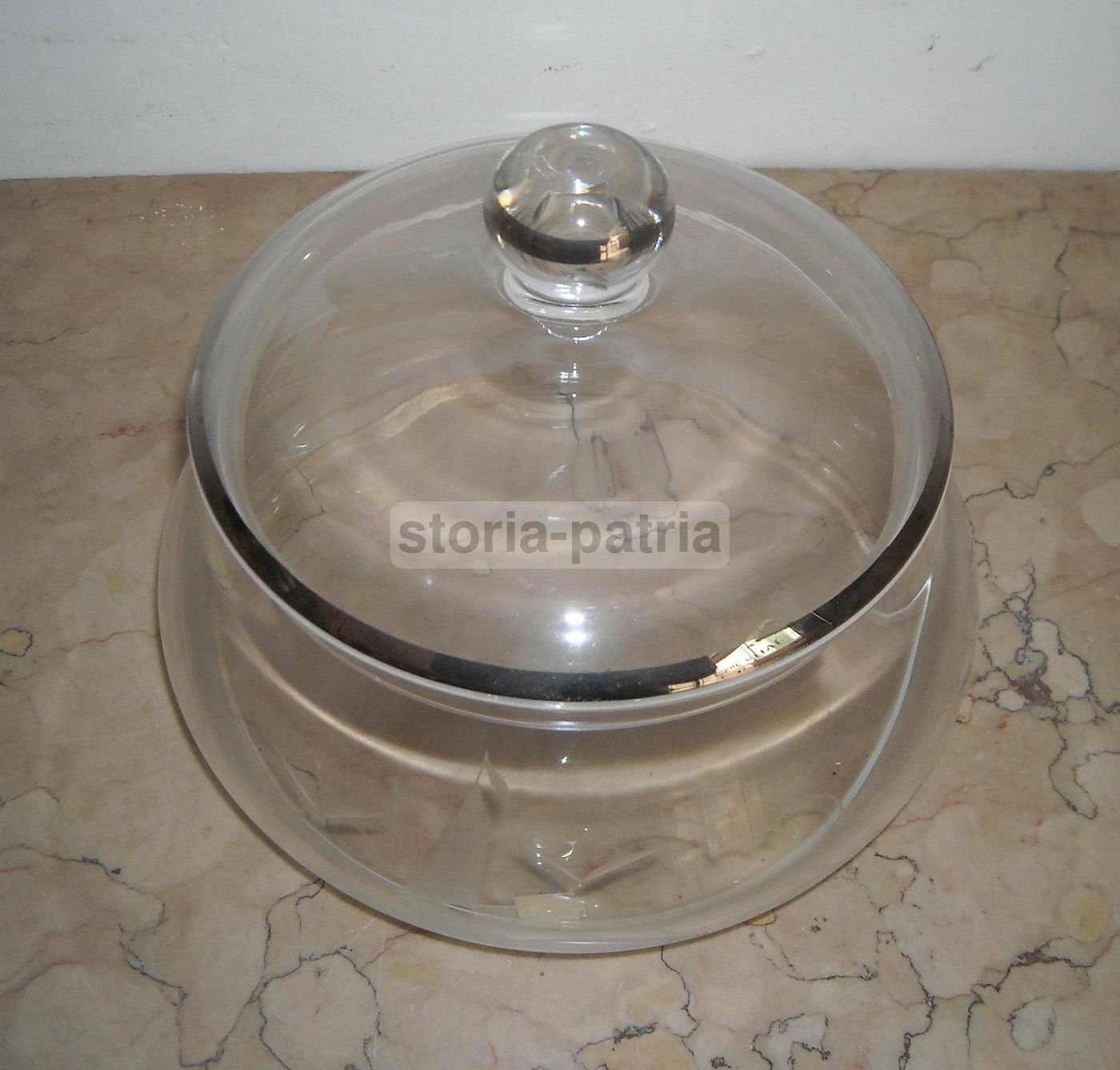 Ciotola In Vetro Con Decorazione Incisa Barche A Vela, Epoca '900