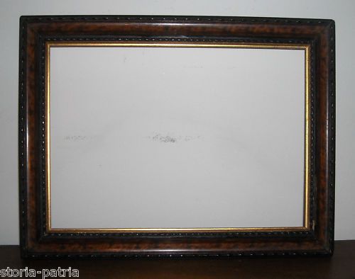 Cornice Antica In Legno Ebanizzato Con Bordino Dorato, Primo '900