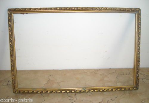 Cornice Antica In Legno Dorato, Prima Metà Del '900, 31x20 Cm