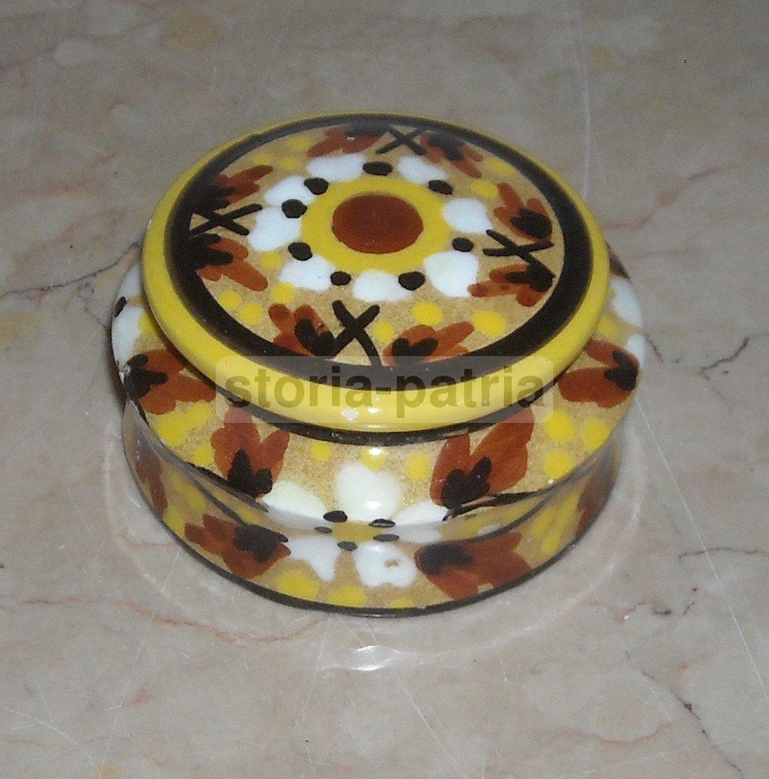 Scatola In Ceramica Decorata "Unica" Manifattura MCA, Anni 1920 1930