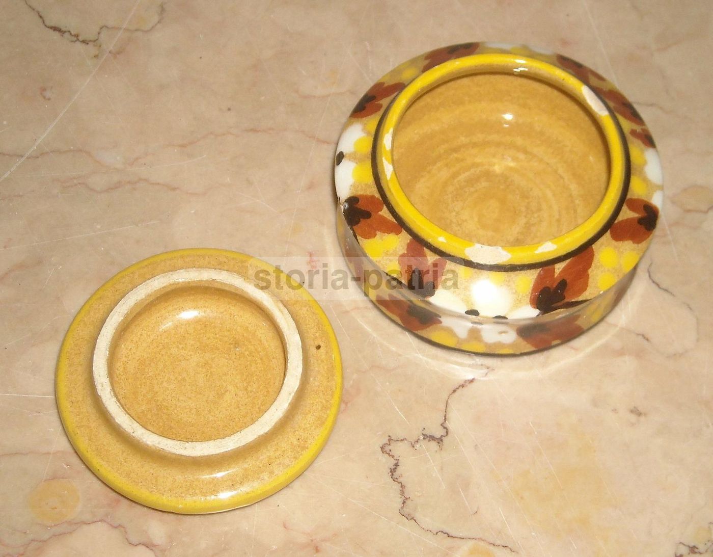 Scatola In Ceramica Decorata "Unica" Manifattura MCA, Anni 1920 1930