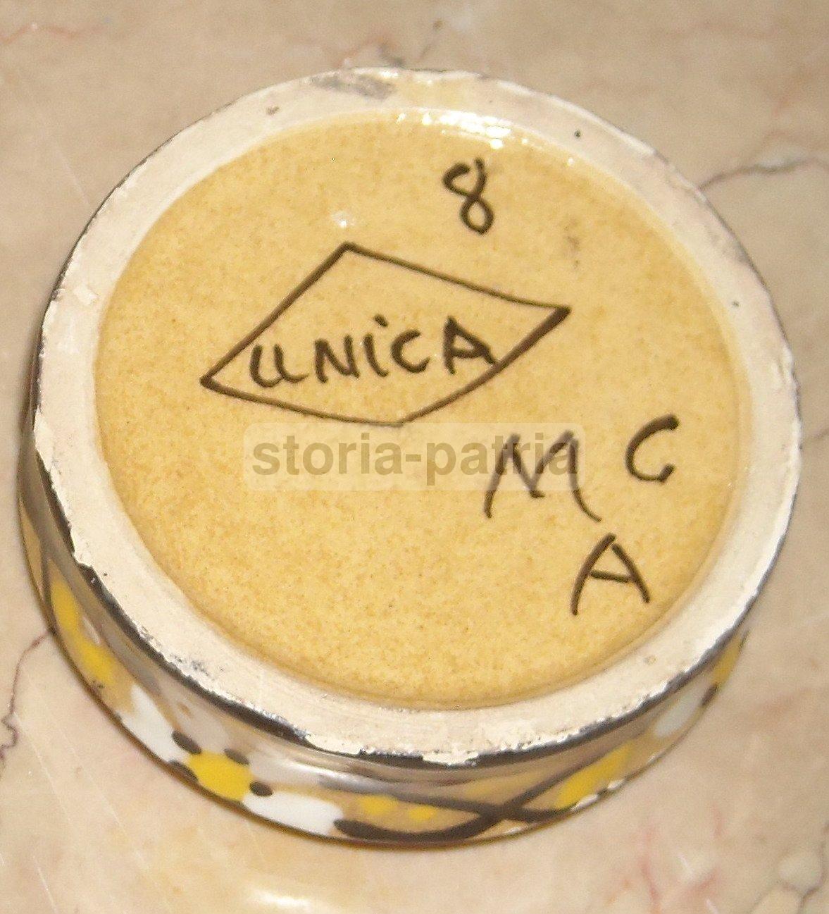 Scatola In Ceramica Decorata "Unica" Manifattura MCA, Anni 1920 1930