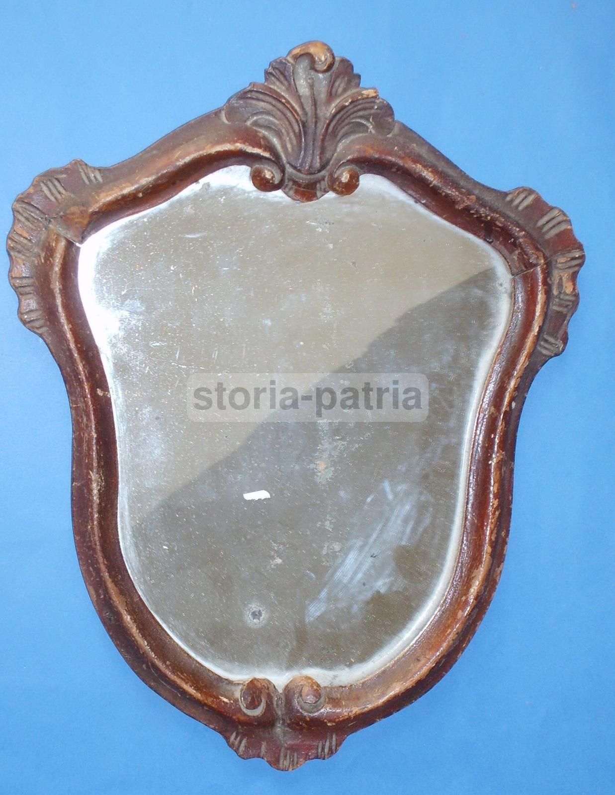 Specchiera Antica In Legno Intagliato, Stile Anni '30
