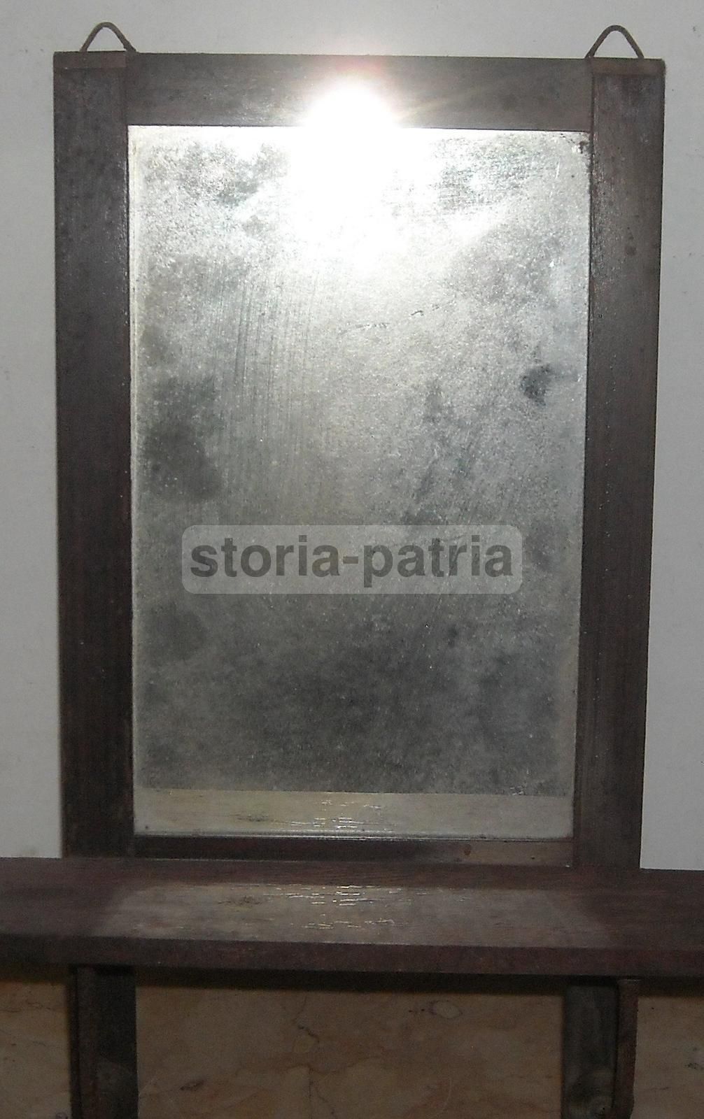 Specchiera Con Mensola Anni '20 Stile Liberty In Legno Laccato