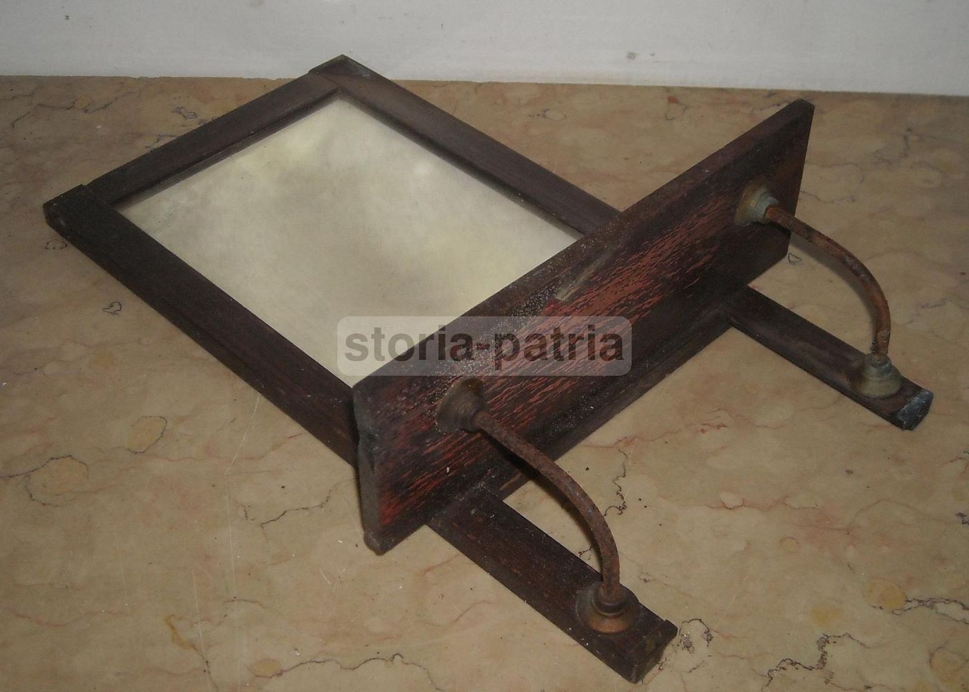 Specchiera Con Mensola Anni '20 Stile Liberty In Legno Laccato