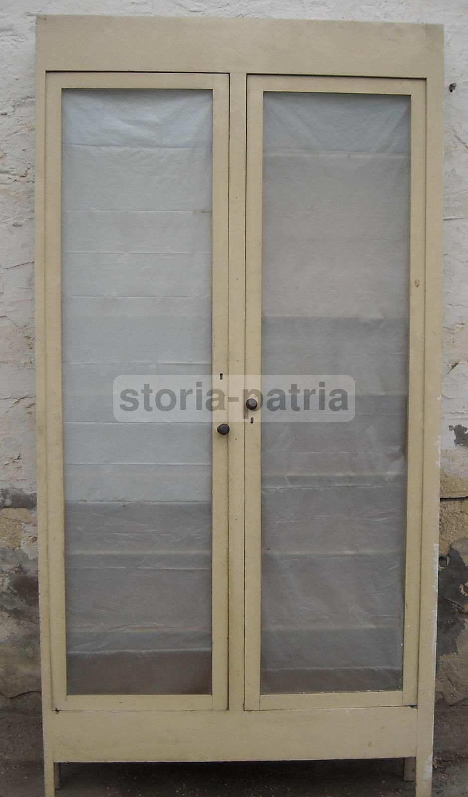 Scaffalatura Vintage In Legno Bianco Anni '20 Per Fucili O Libri
