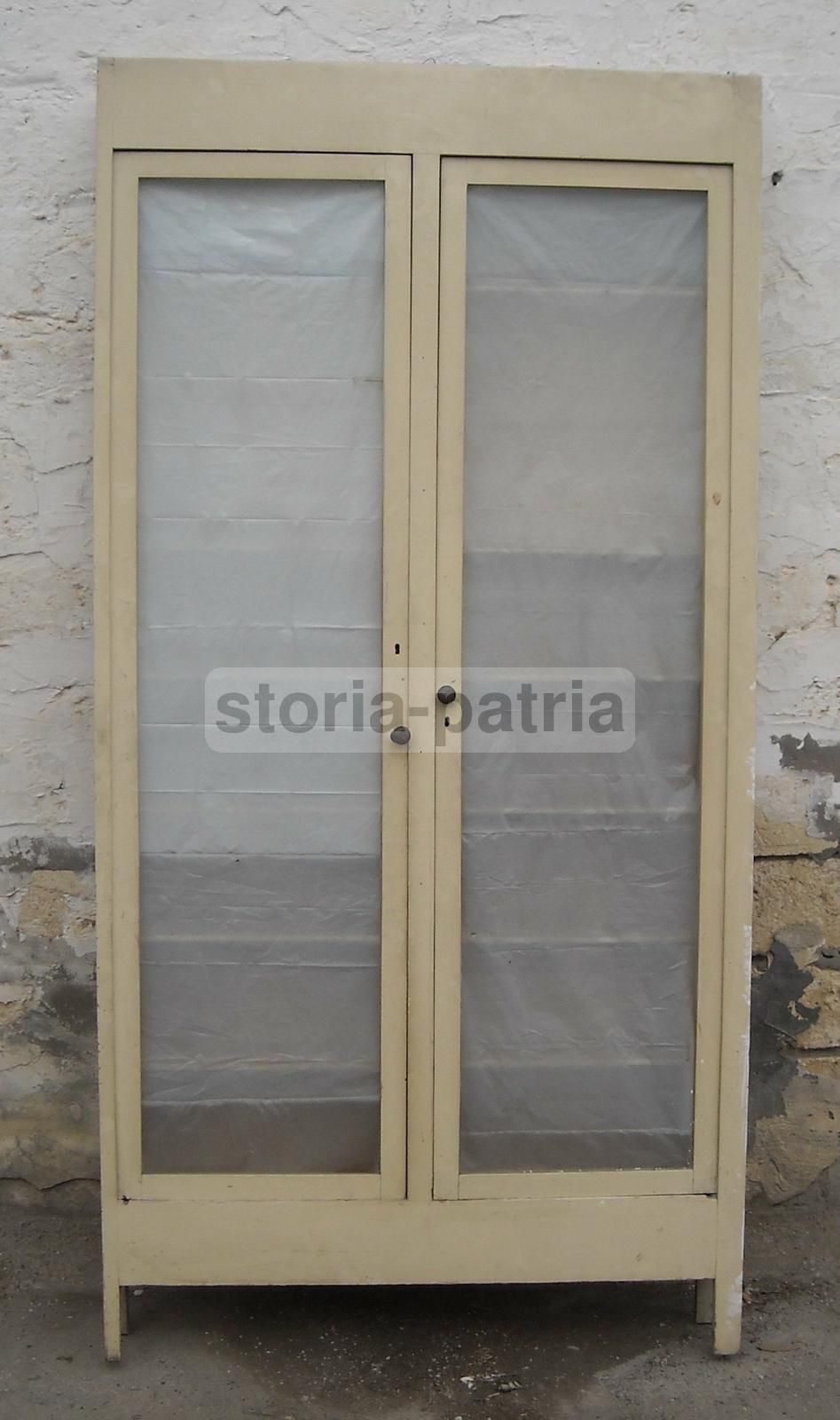 Scaffalatura Vintage In Legno Bianco Anni '20 Per Fucili O Libri