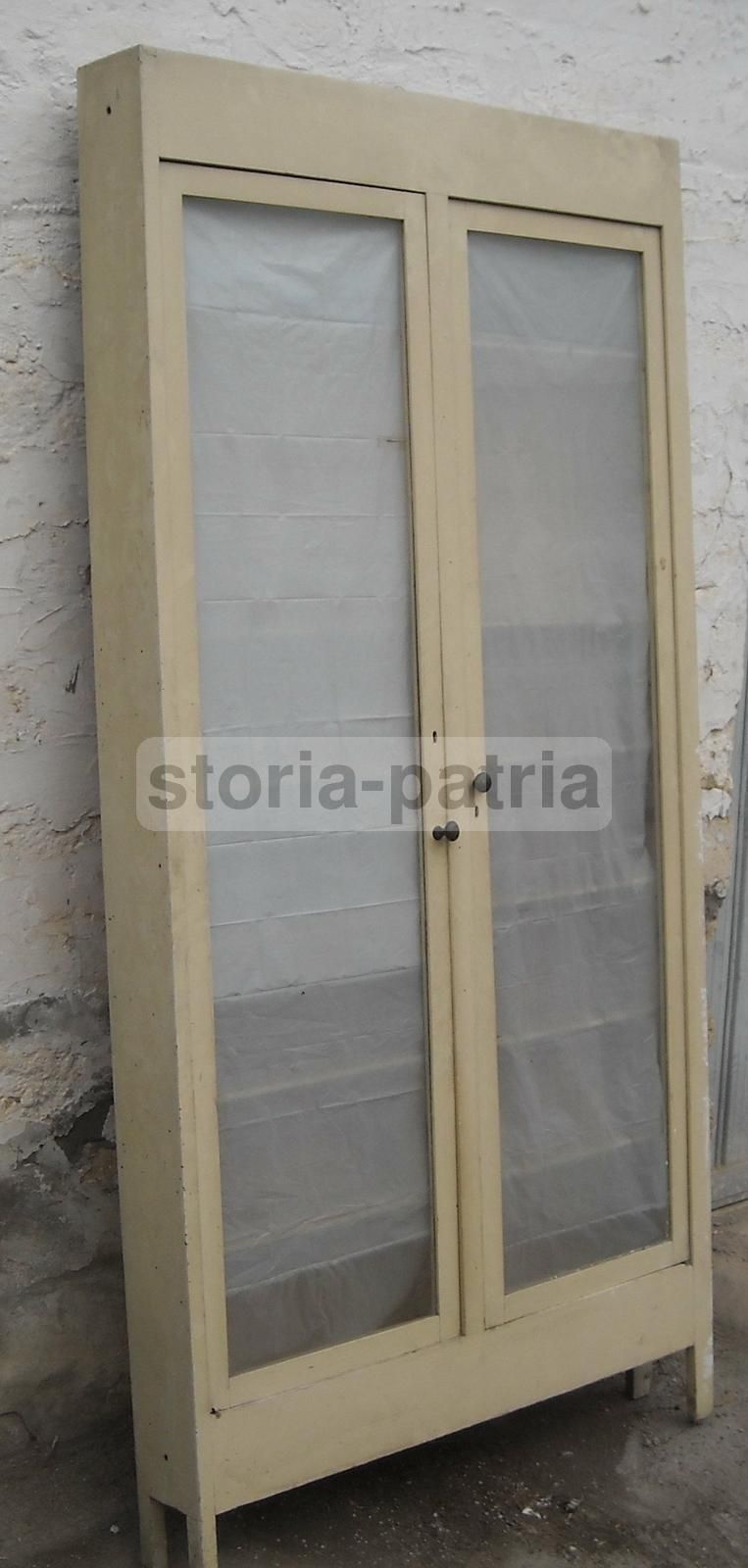 Scaffalatura Vintage In Legno Bianco Anni '20 Per Fucili O Libri