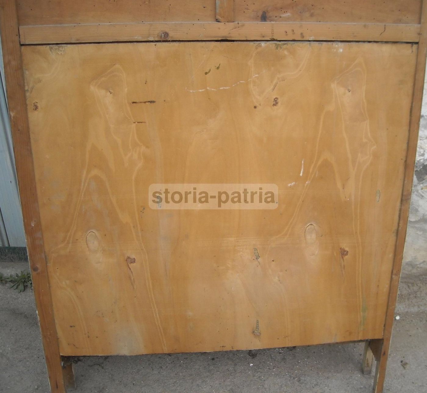 Scaffalatura Antica In Legno Bianco Anni '20, Vetrina Libreria