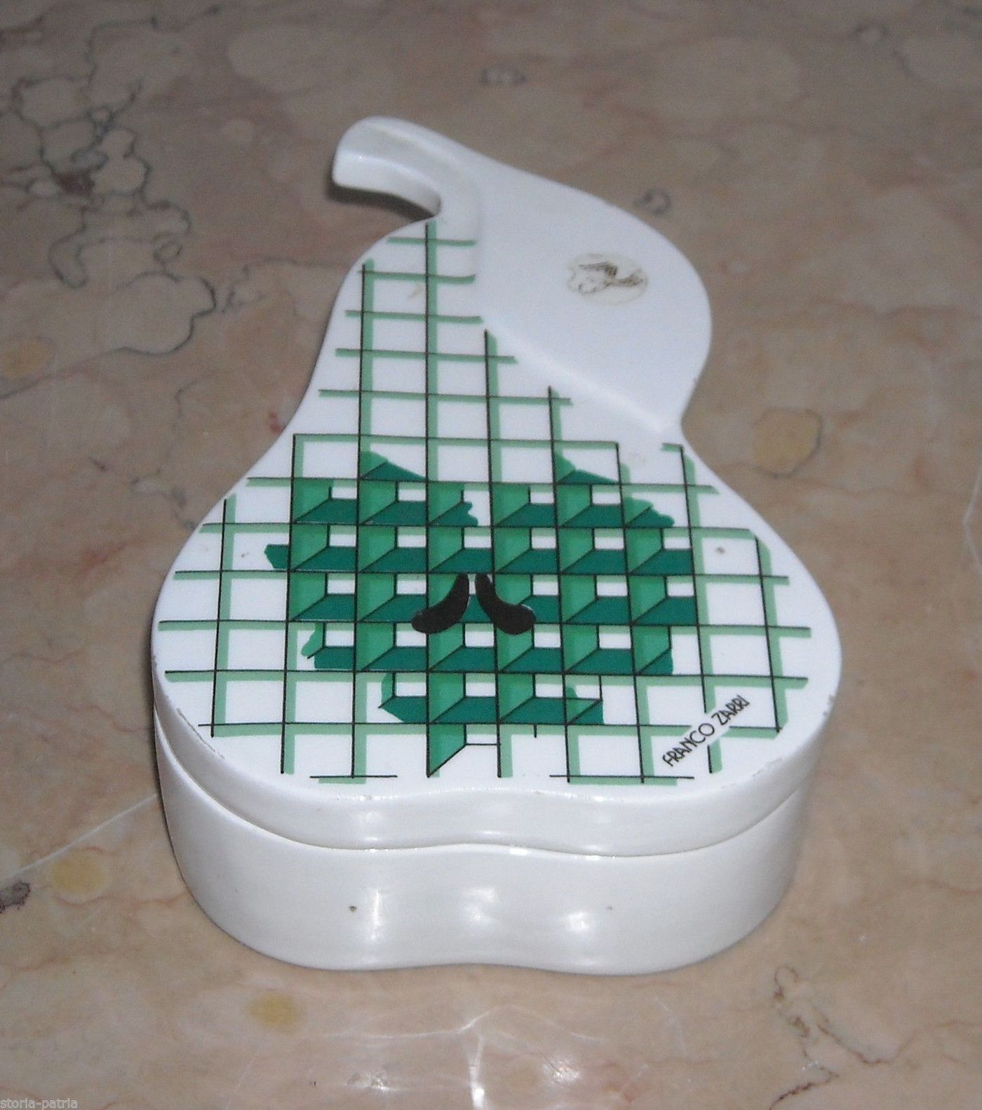 Scatola Ceramica Pubblicitaria Profumerie Zarri Forma Pera