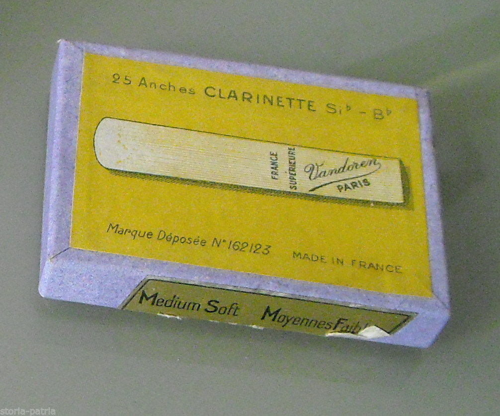 Scatola Pubblicitaria Vandoren Ance Clarinetto Francia Anni '30