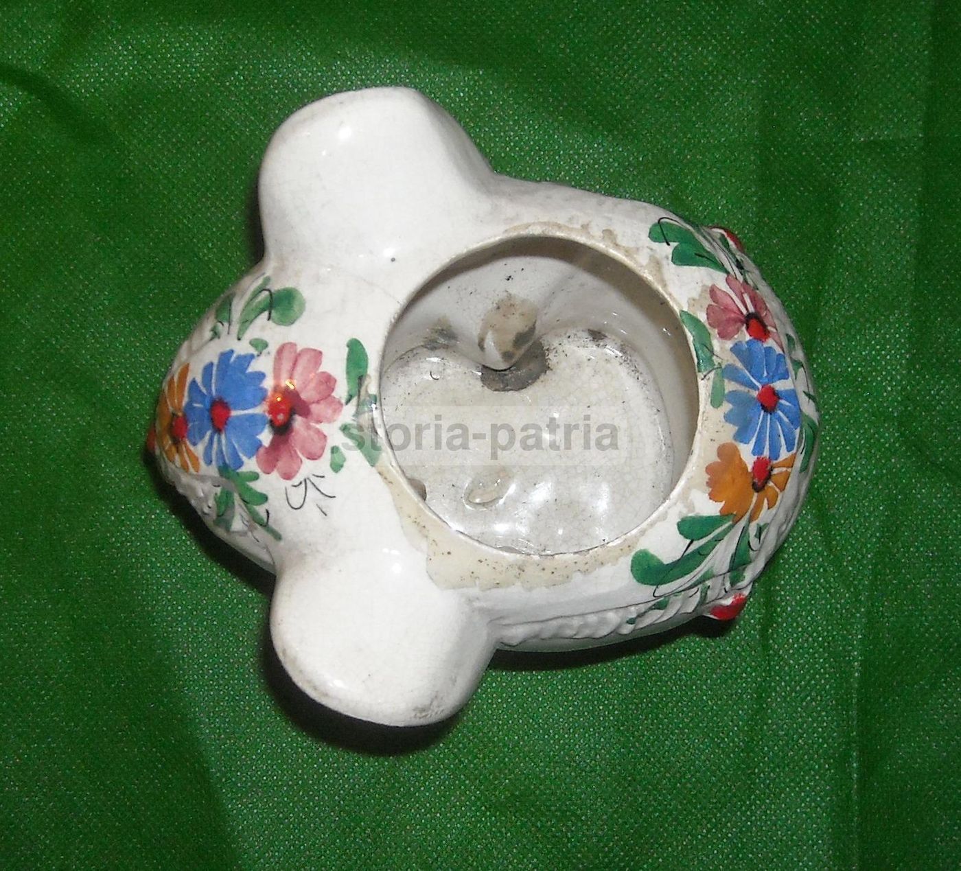 Scultura Elefante In Ceramica Con Decori Floreali, Anni '50