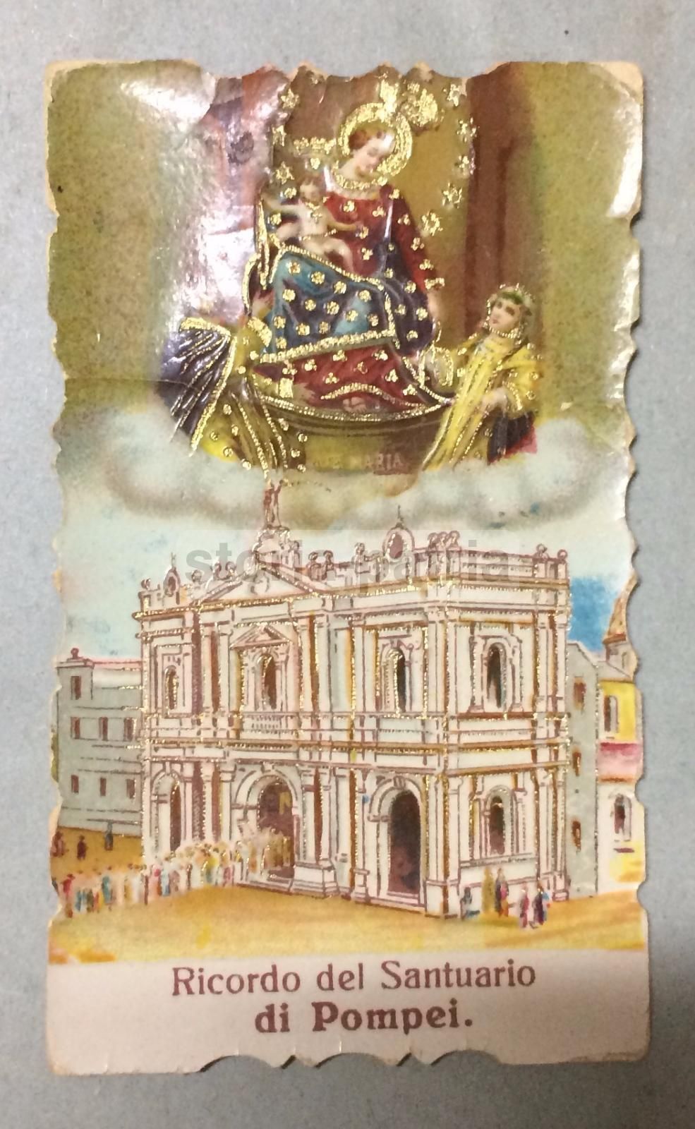 Stampa Devozionale Madonna Del Rosario, Santuario Di Pompei, 1900