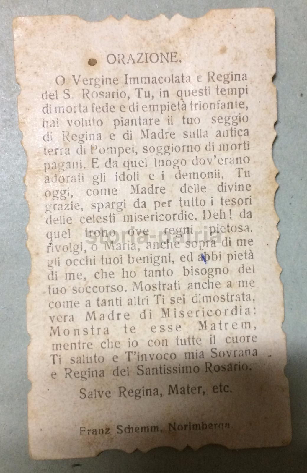 Stampa Devozionale Madonna Del Rosario, Santuario Di Pompei, 1900