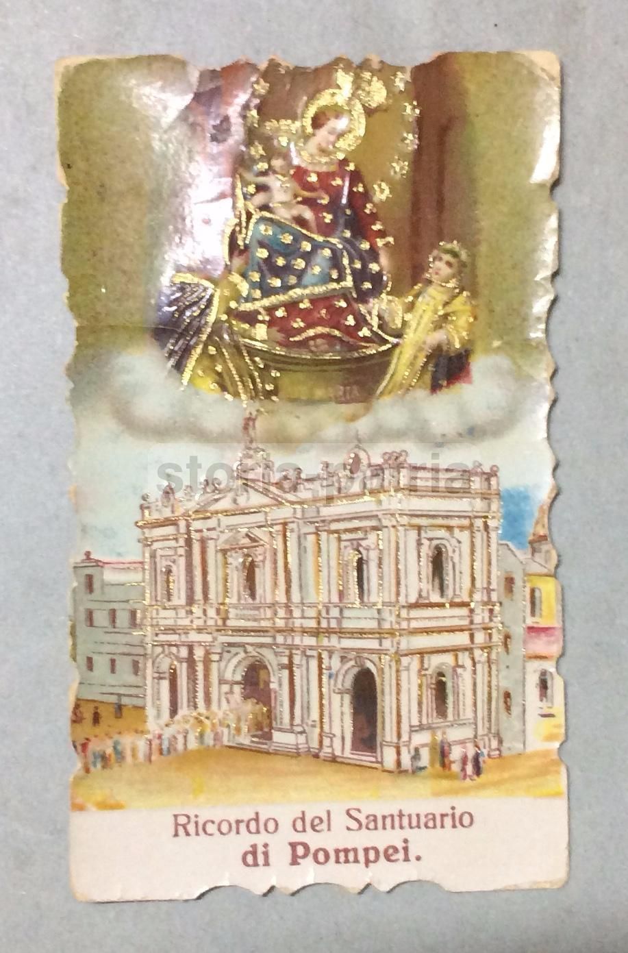 Stampa Devozionale Madonna Del Rosario, Santuario Di Pompei, 1900