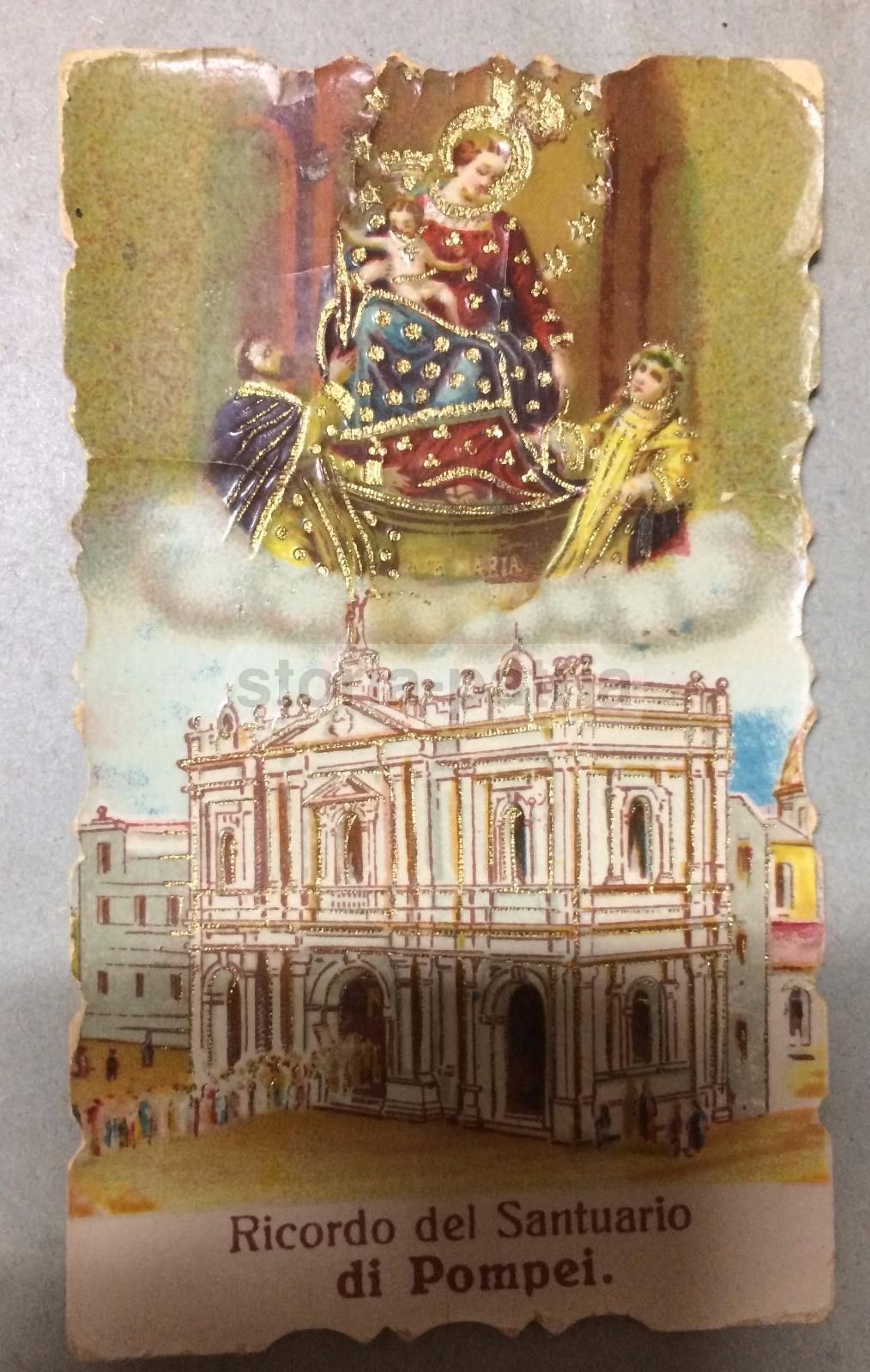 Stampa Devozionale Madonna Del Rosario, Santuario Di Pompei, 1900