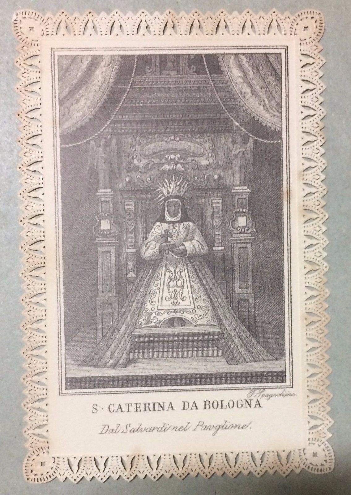 Stampa Devozionale Santa Caterina Da Bologna, Salvardi Paviglione