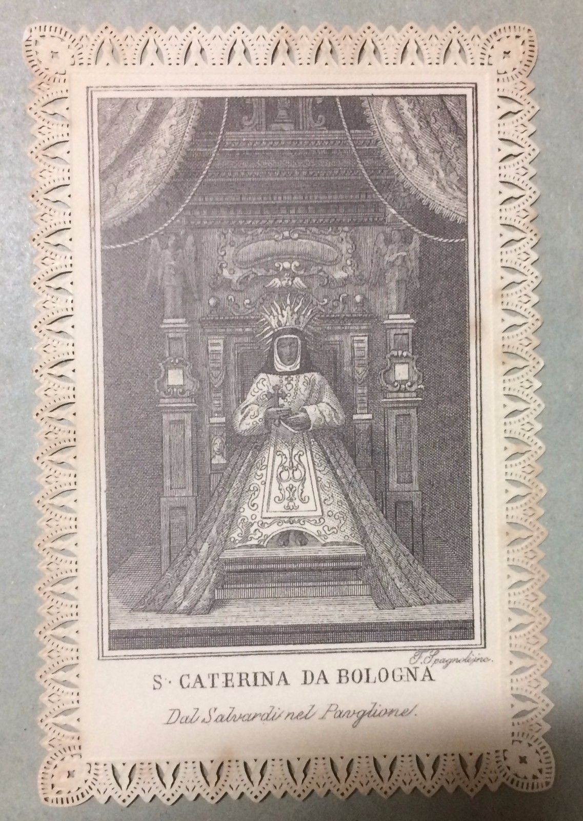 Stampa Devozionale Santa Caterina Da Bologna, Salvardi Paviglione