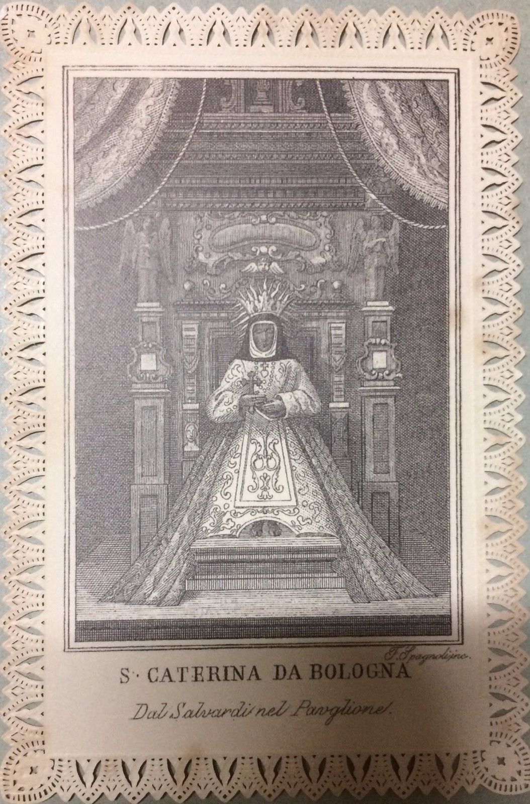 Stampa Devozionale Santa Caterina Da Bologna, Salvardi Paviglione