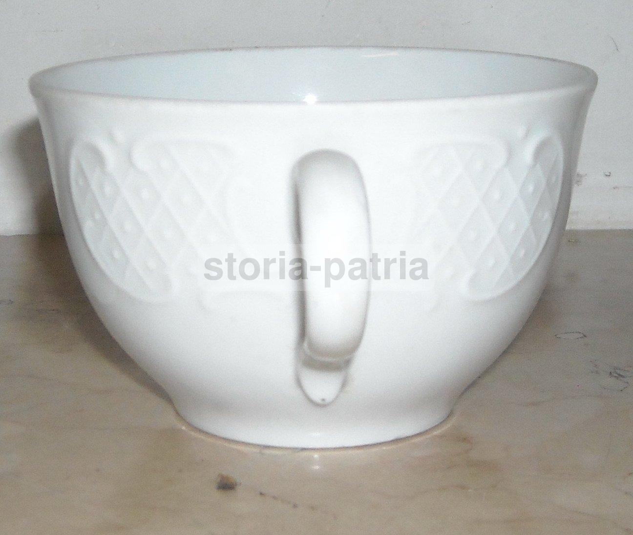 Tazza Con Piattino Richard Ginori In Porcellana Bianca Con Decoro Uva