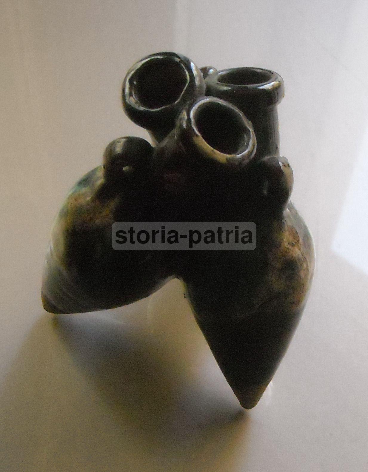 Portapenne In Ceramica Vintage (anni '30 '50) Con Tre Anfore In Miniatura