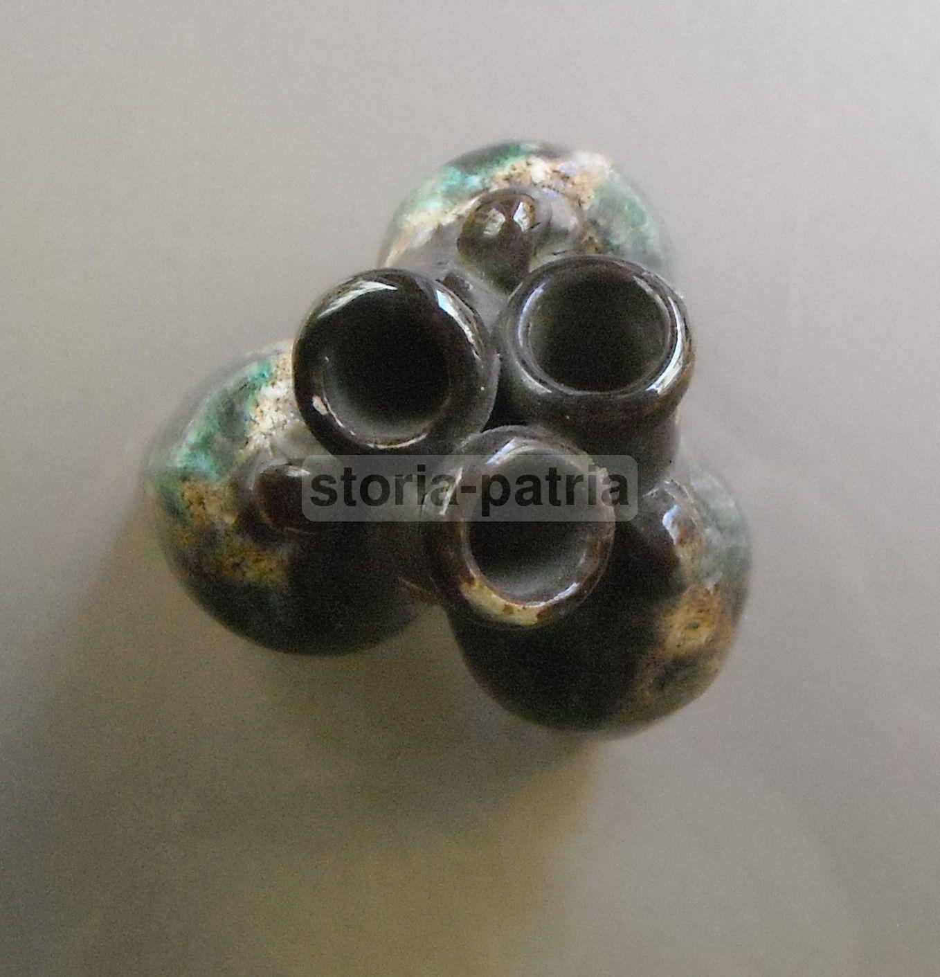 Portapenne In Ceramica Vintage (anni '30 '50) Con Tre Anfore In Miniatura