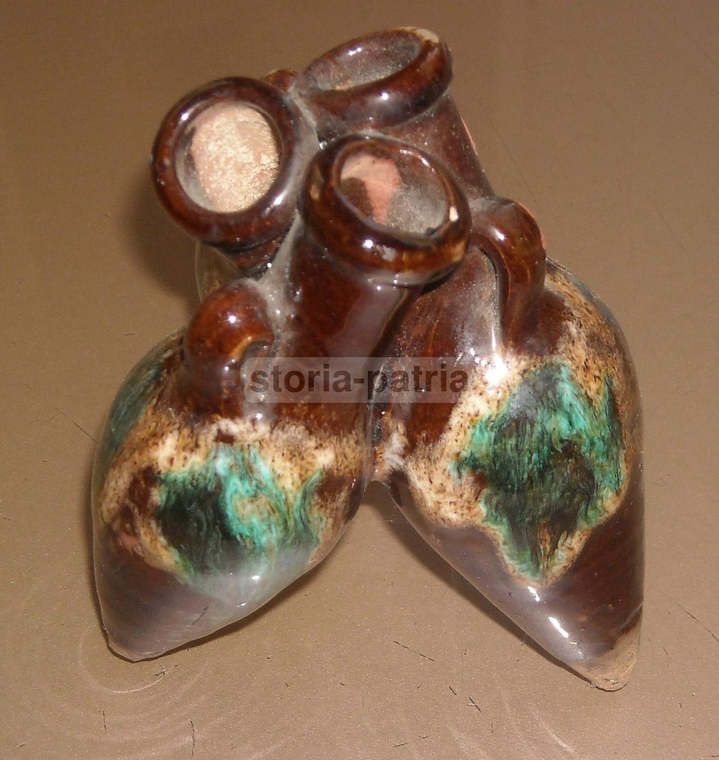 Portapenne In Ceramica Vintage (anni '30 '50) Con Tre Anfore In Miniatura