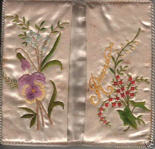 Astuccio Ricamato A Mano Epoca Liberty, Prima Metà '900