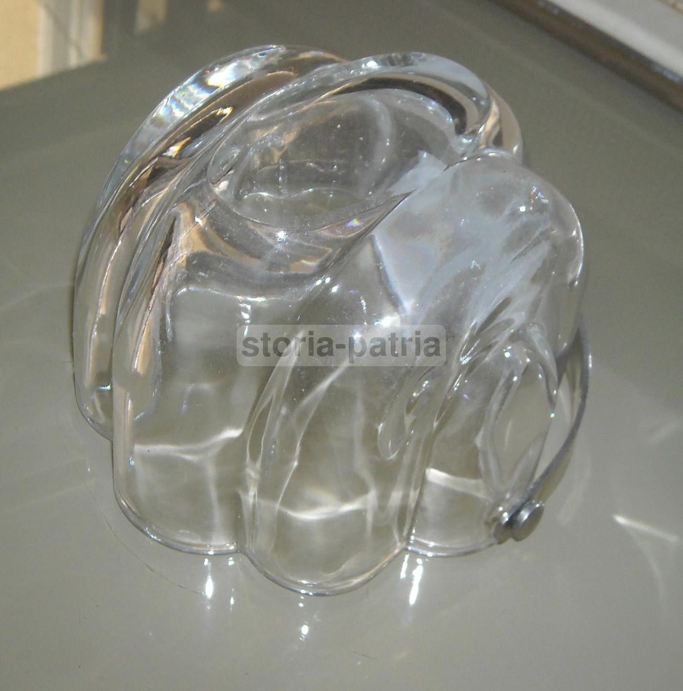 Vaso Soprammobile In Vetro E Metallo Argentato, Anni '60 '70