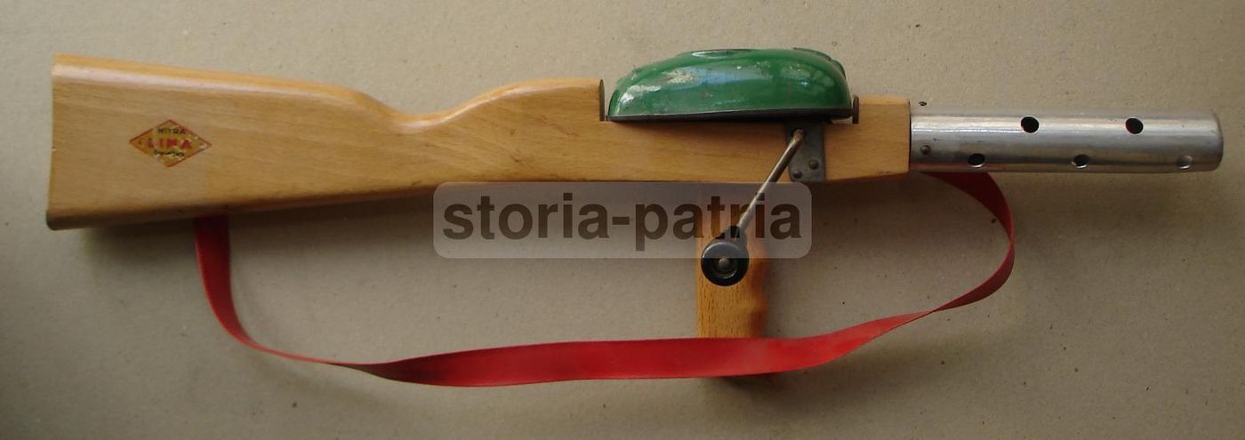 Giocattolo d'Epoca Lima Con Manovella In Legno E Metallo