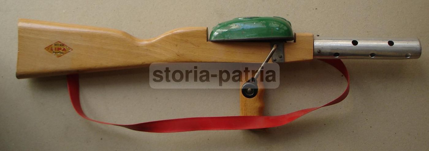 Giocattolo d'Epoca Lima Con Manovella In Legno E Metallo