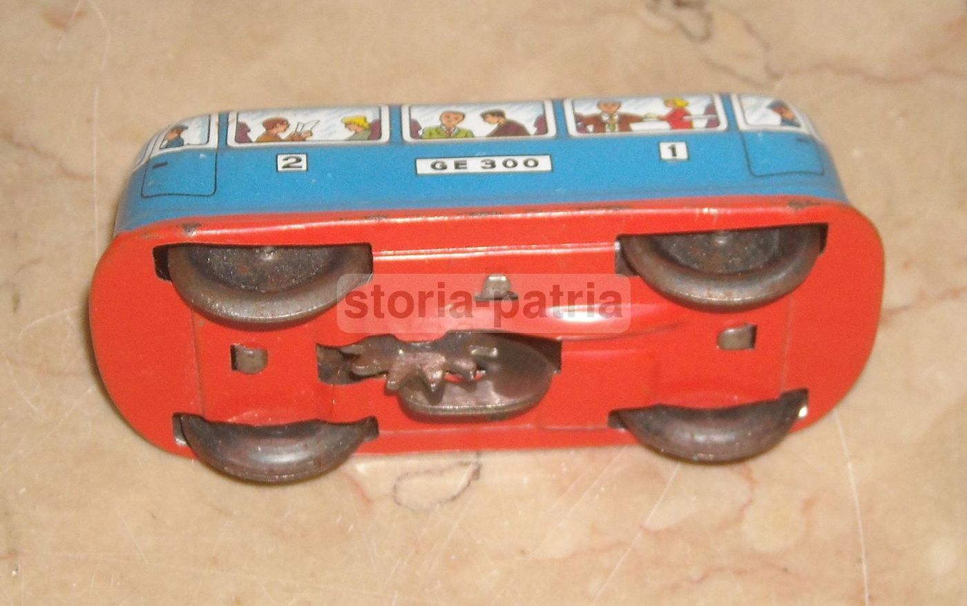 Tram Giocattolo In Latta, Made In Western Germany, Anni '50, Meccanismo A Corda