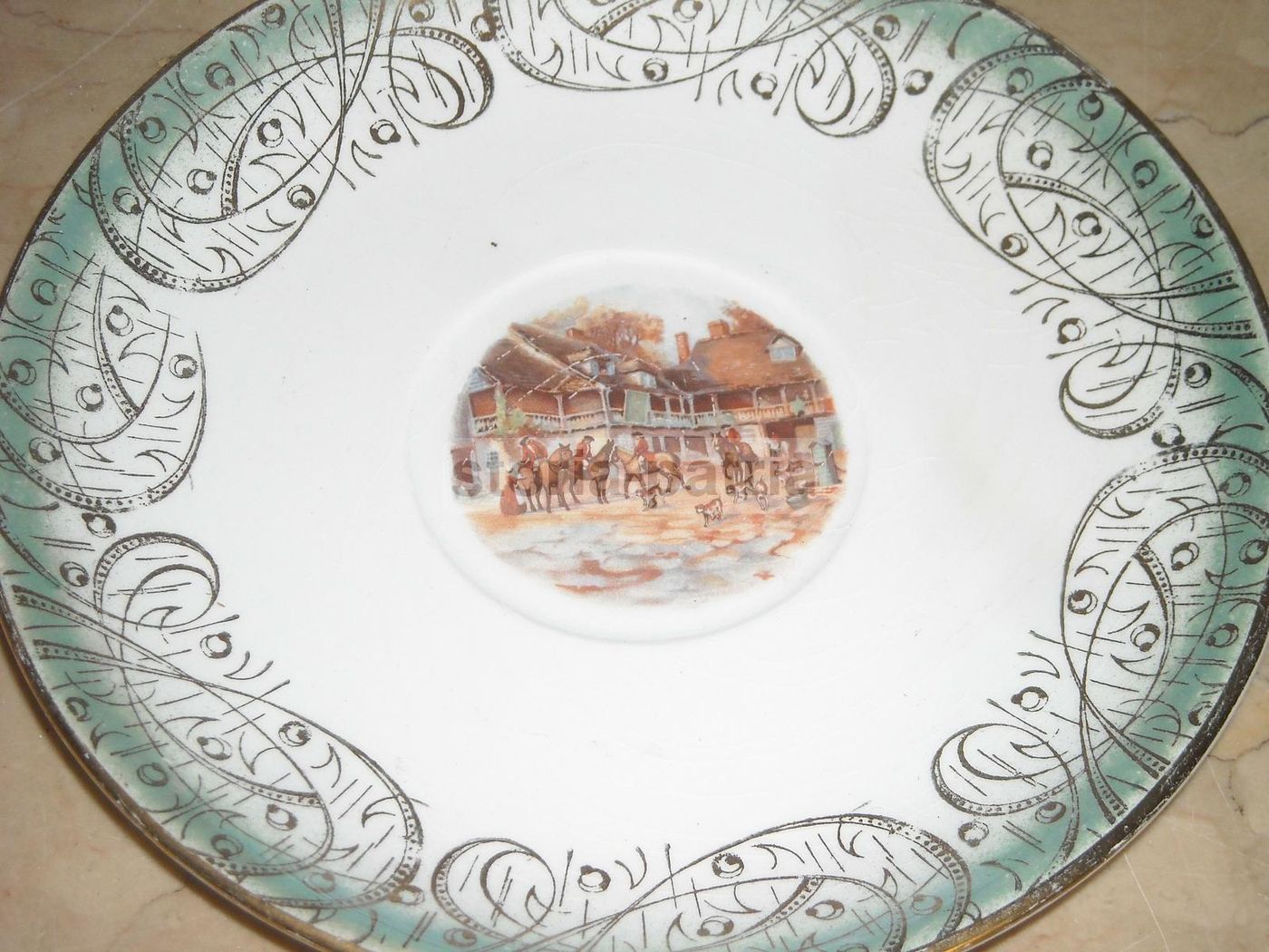 Piatto Decorativo Con Scena Di Caccia, Bavaria, Primo Novecento