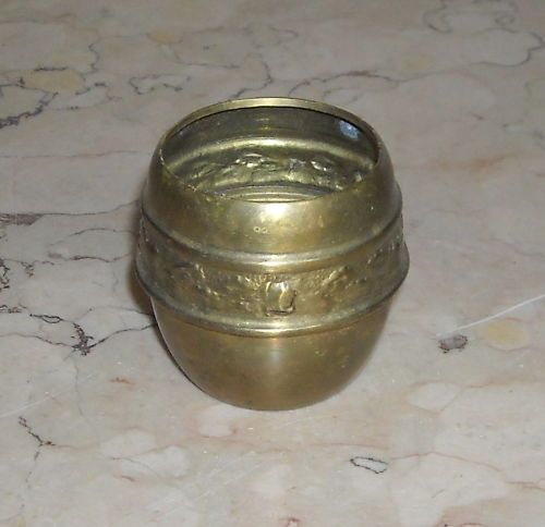 Vaso Miniatura Liberty In Ottone Sbalzato, Primi '900