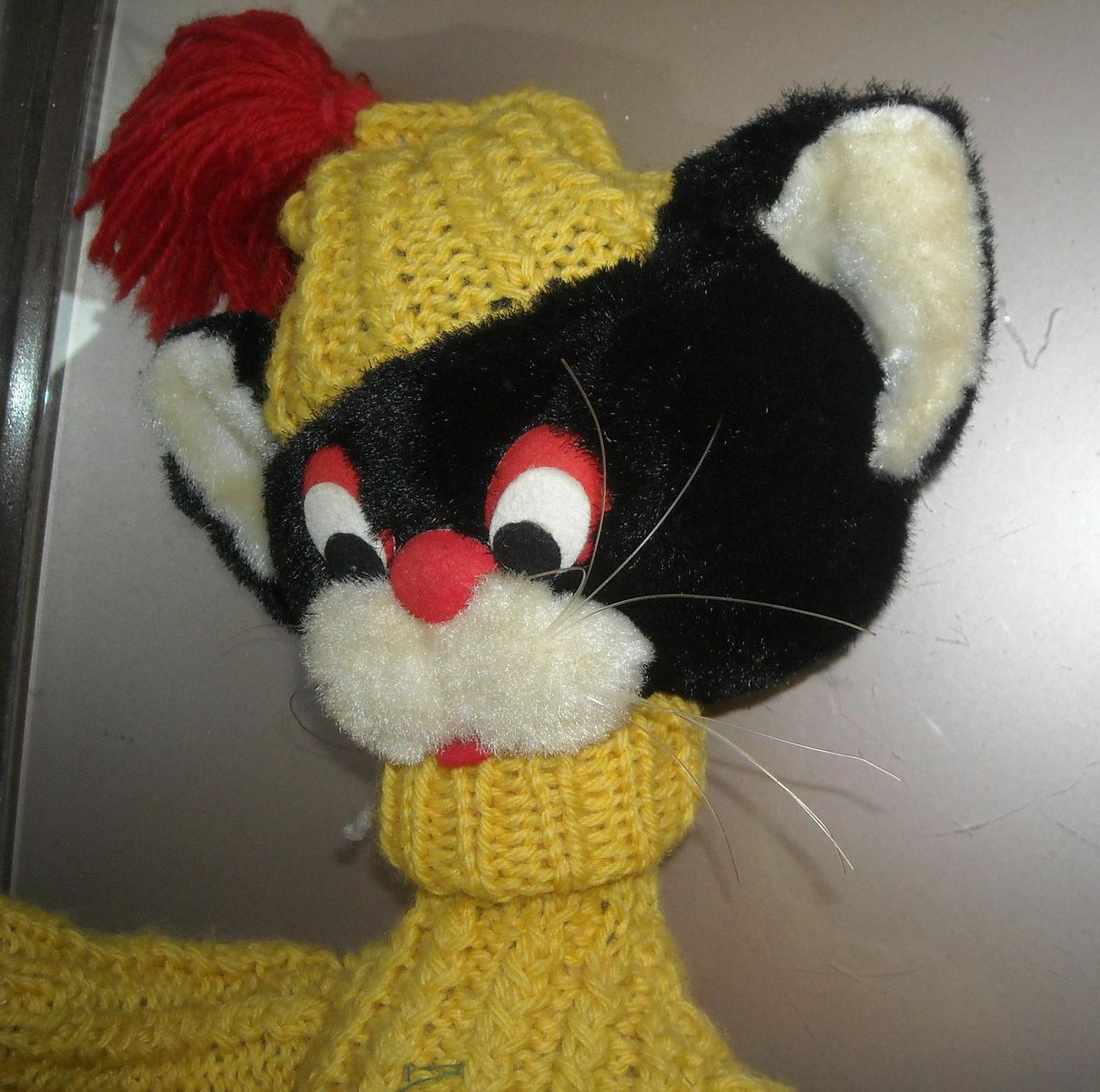 Pupazzo Gatto d'Epoca L. Gilli Milano Anni '50 Peluche Vestito