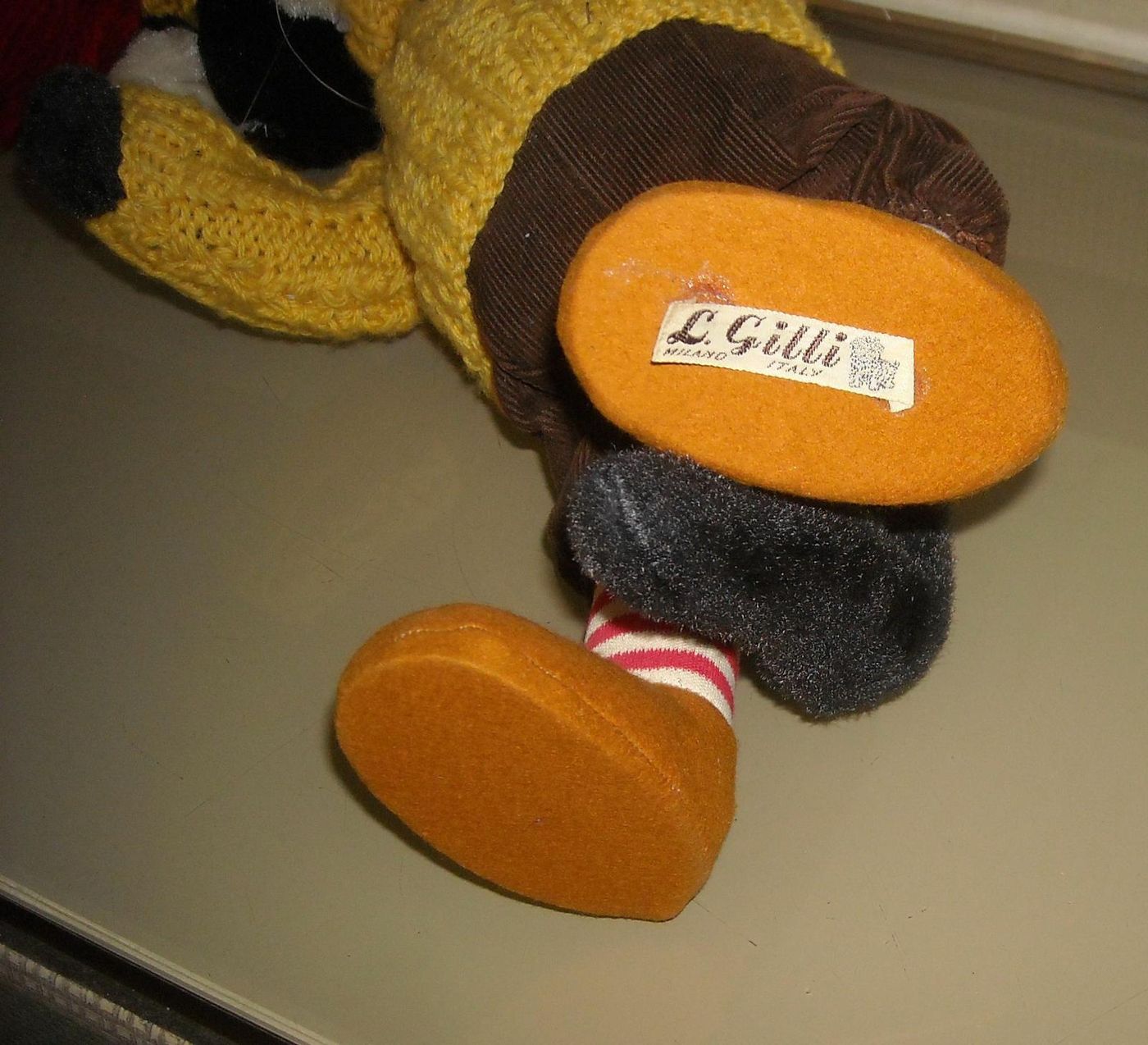 Pupazzo Gatto d'Epoca L. Gilli Milano Anni '50 Peluche Vestito