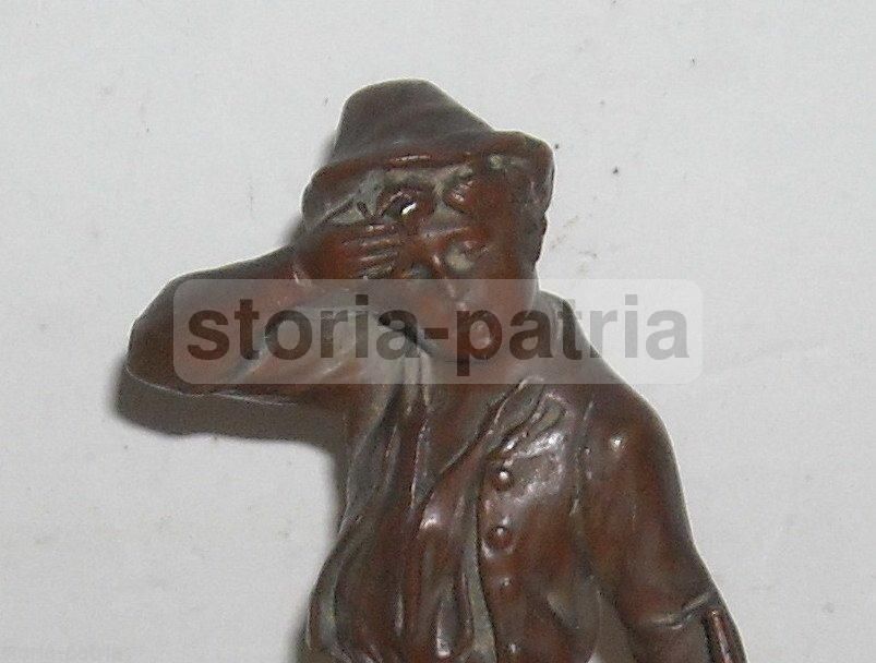 Scultura Bronzata: Giovinetto Con Pipa, Anni '50
