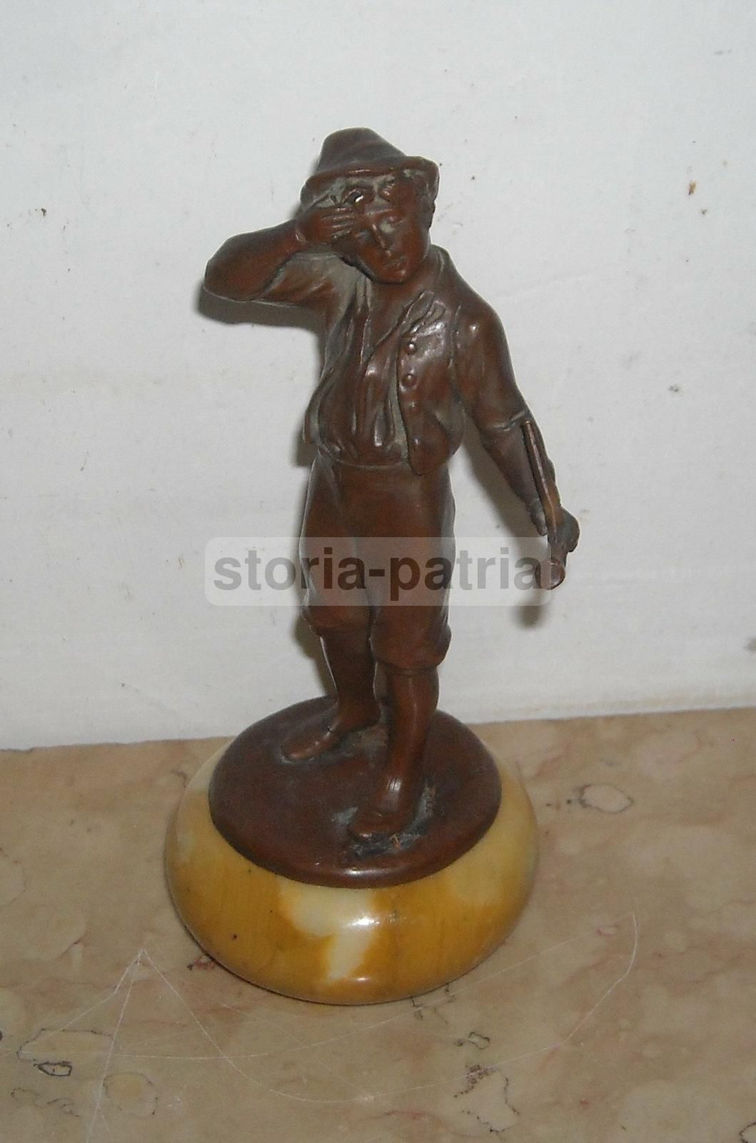 Scultura Bronzata: Giovinetto Con Pipa, Anni '50