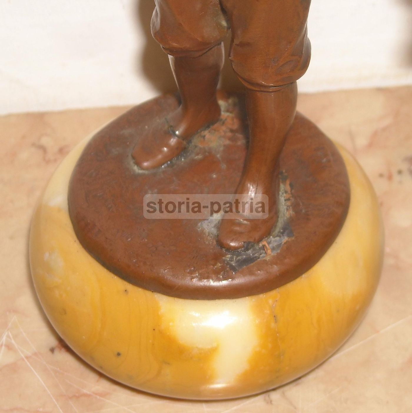 Scultura Bronzata: Giovinetto Con Pipa, Anni '50