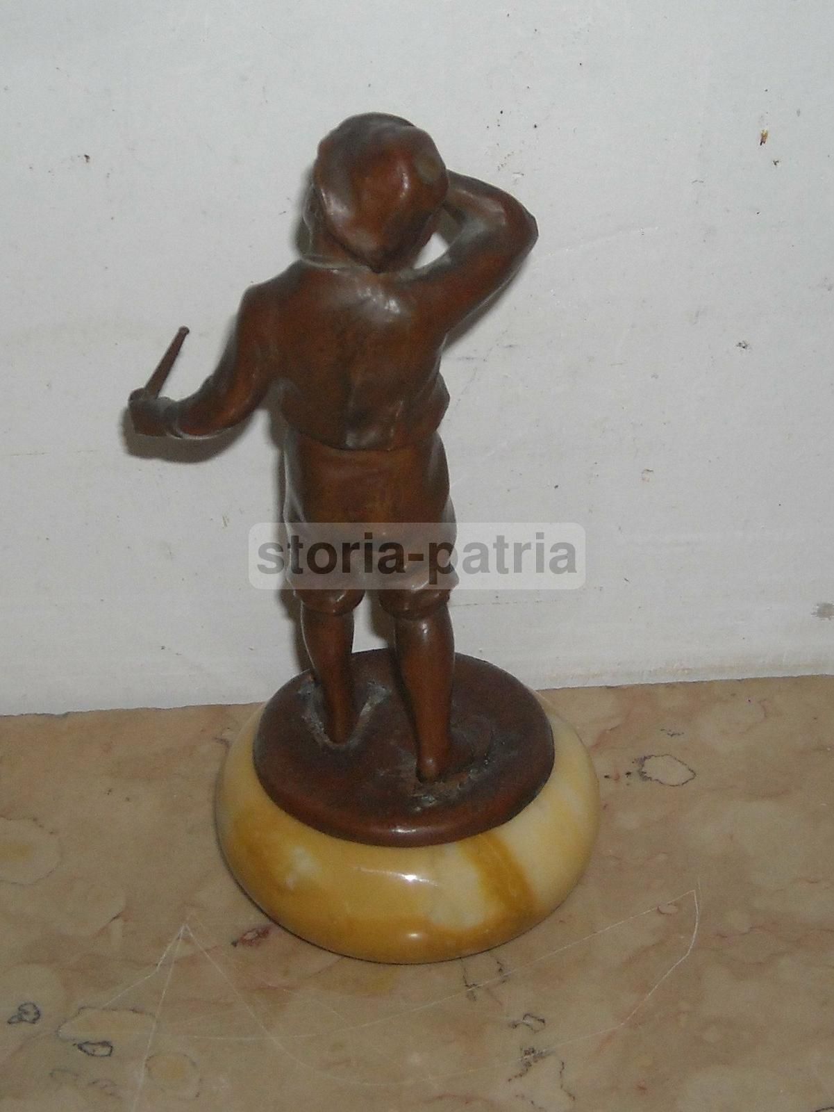Scultura Bronzata: Giovinetto Con Pipa, Anni '50
