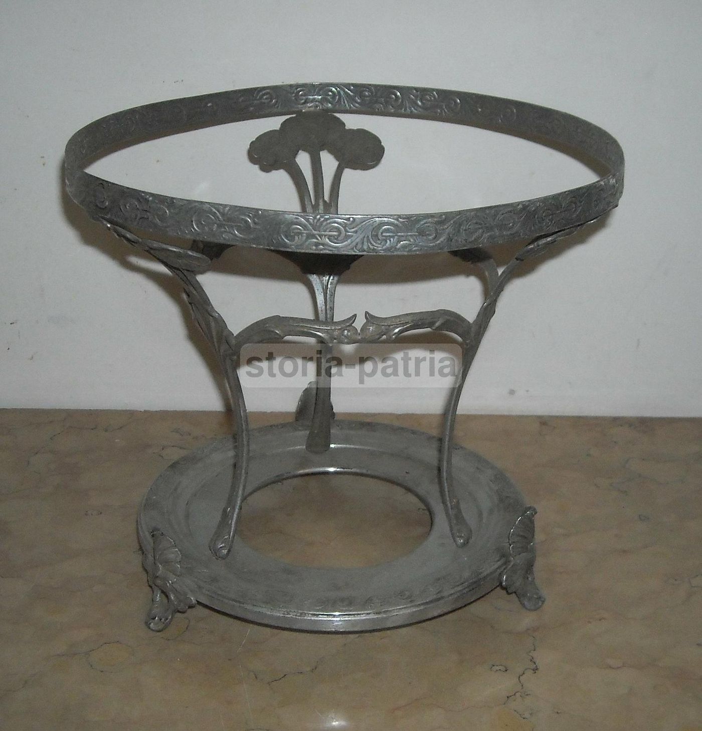 Soprammobile Liberty Portavaso In Metallo Argentato, Anni '20