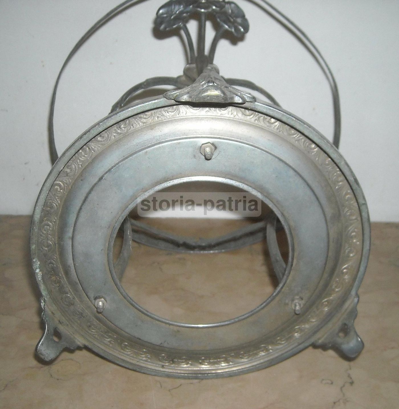 Soprammobile Liberty Portavaso In Metallo Argentato, Anni '20