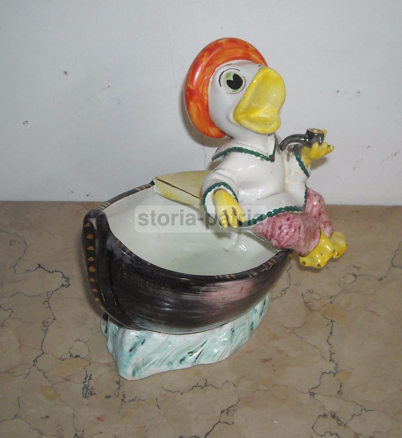 Soprammobile Ceramica Paperotto Pescatore Vintage Anni '900 Italia