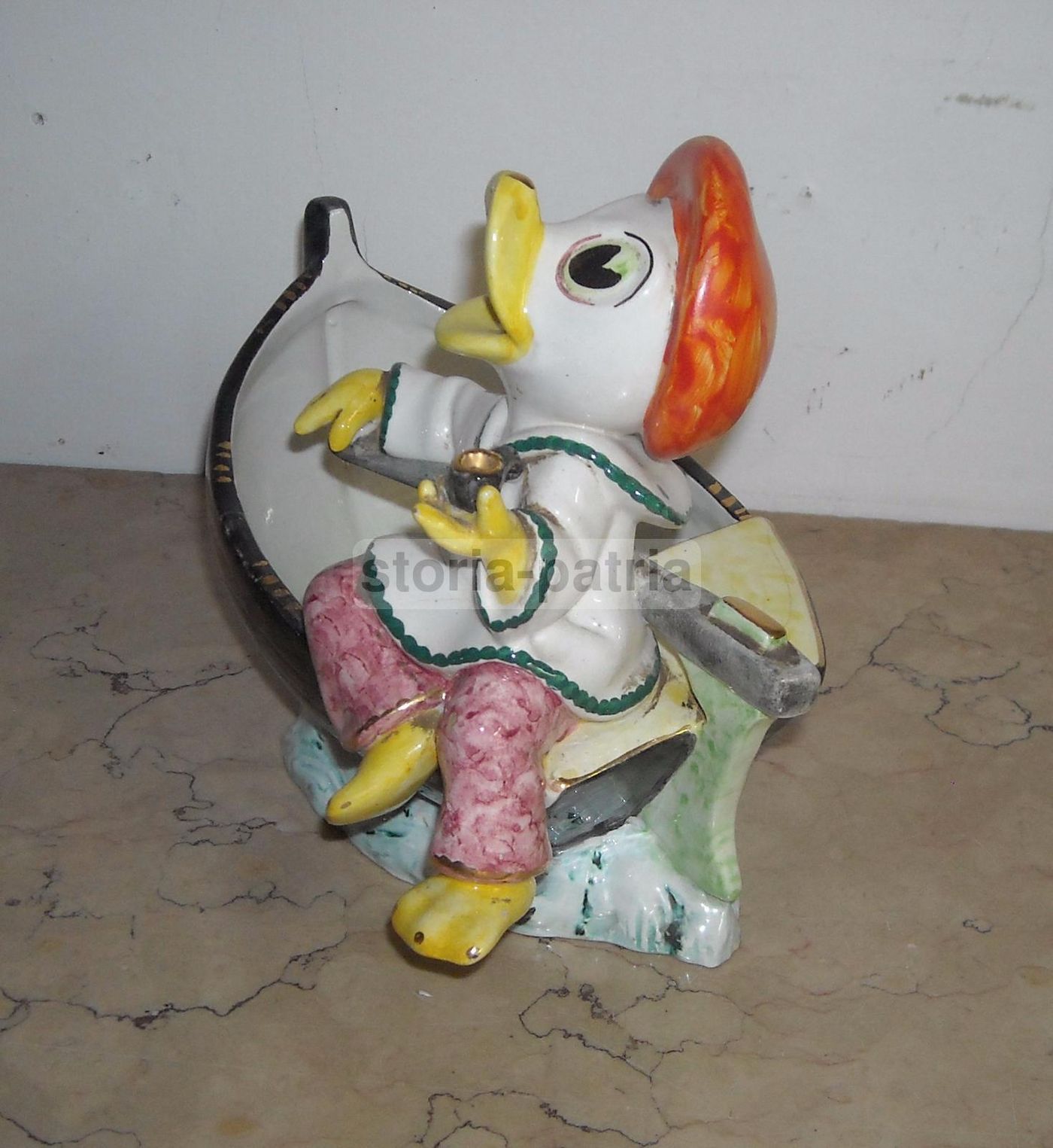 Soprammobile Ceramica Paperotto Pescatore Vintage Anni '900 Italia