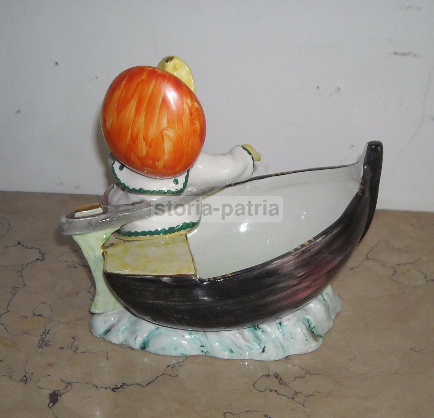 Soprammobile Ceramica Paperotto Pescatore Vintage Anni '900 Italia