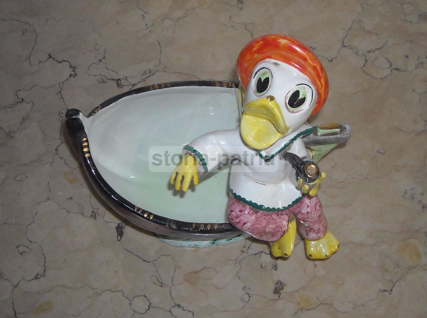 Soprammobile Ceramica Paperotto Pescatore Vintage Anni '900 Italia
