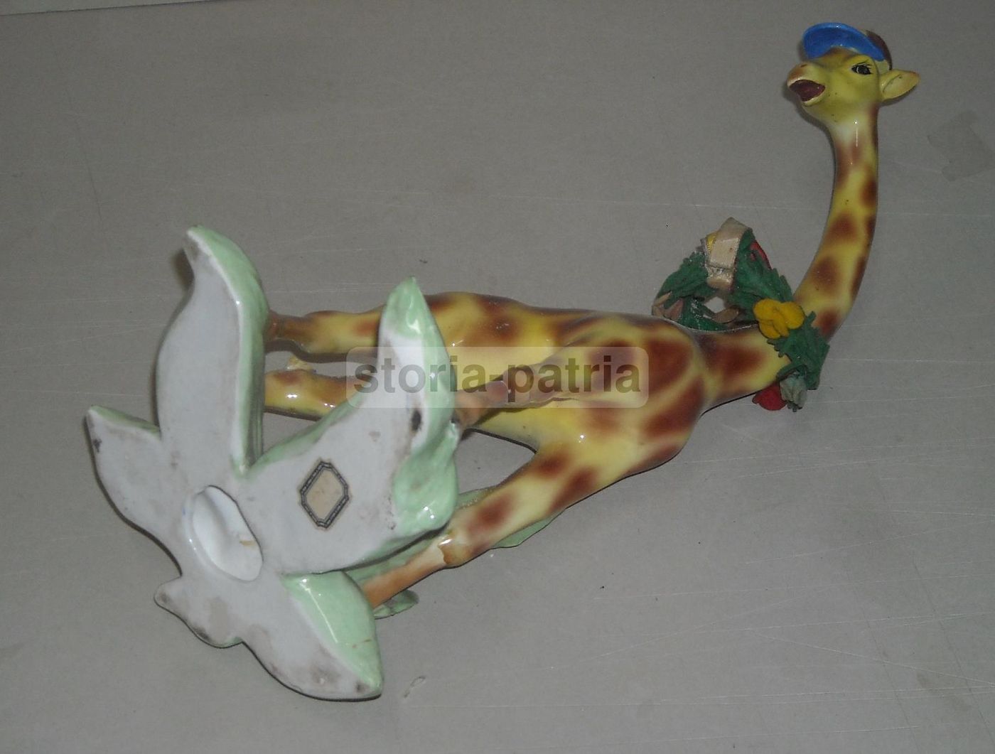 Scultura Giraffa In Ceramica Policroma, Metà Del XX Secolo