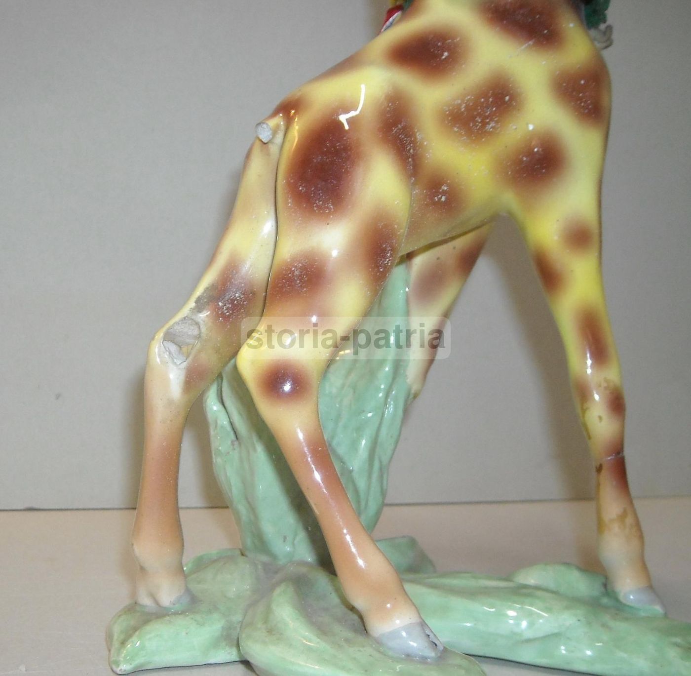 Scultura Giraffa In Ceramica Policroma, Metà Del XX Secolo